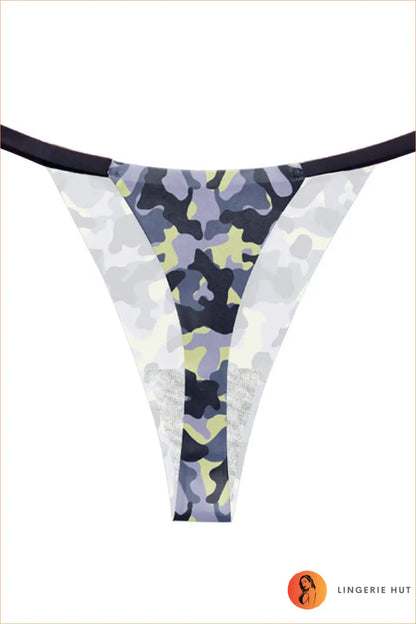 Camouflage Thong with Thin Strap Cut - Private Play - Xs / Purple Bottom - Boudoir • Date Night • just in • Lingerie