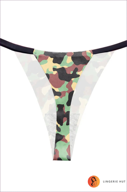 Camouflage Thong with Thin Strap Cut - Private Play - Xs / Green Bottom - Boudoir • Date Night • just in • Lingerie