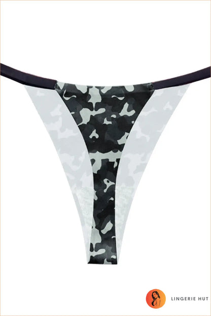 Camouflage Thong with Thin Strap Cut - Private Play - Xs / Bottom Gray - Boudoir • Date Night • just in • Lingerie • Hut
