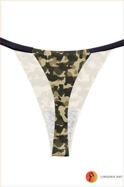 Camouflage Thong with Thin Strap Cut - Private Play - Xs / Yellow Bottom - Boudoir • Date Night • just in • Lingerie