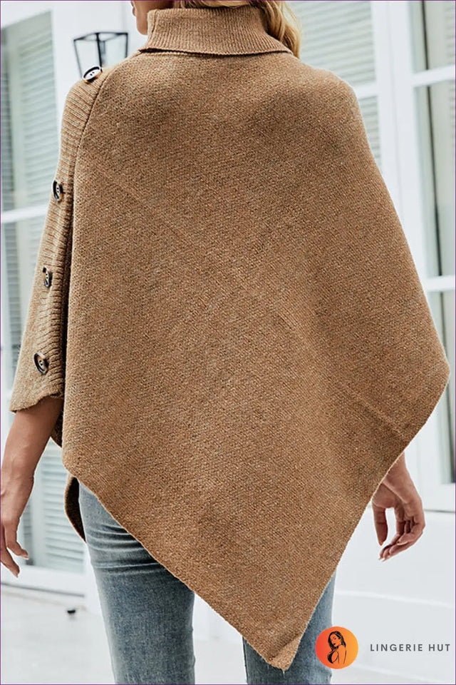 Cape Top with Button Detail - Effortless Everyday Elegance