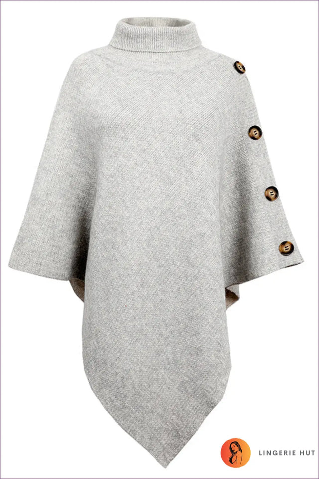 Cape Top with Button Detail - Effortless Everyday Elegance