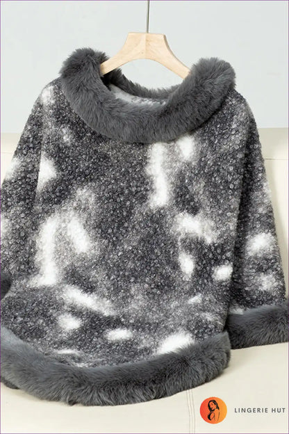 Cape with Faux Fur Collar - Bohemian Luxe for All Season, Boho, Casual, Evening Wear, Glamour