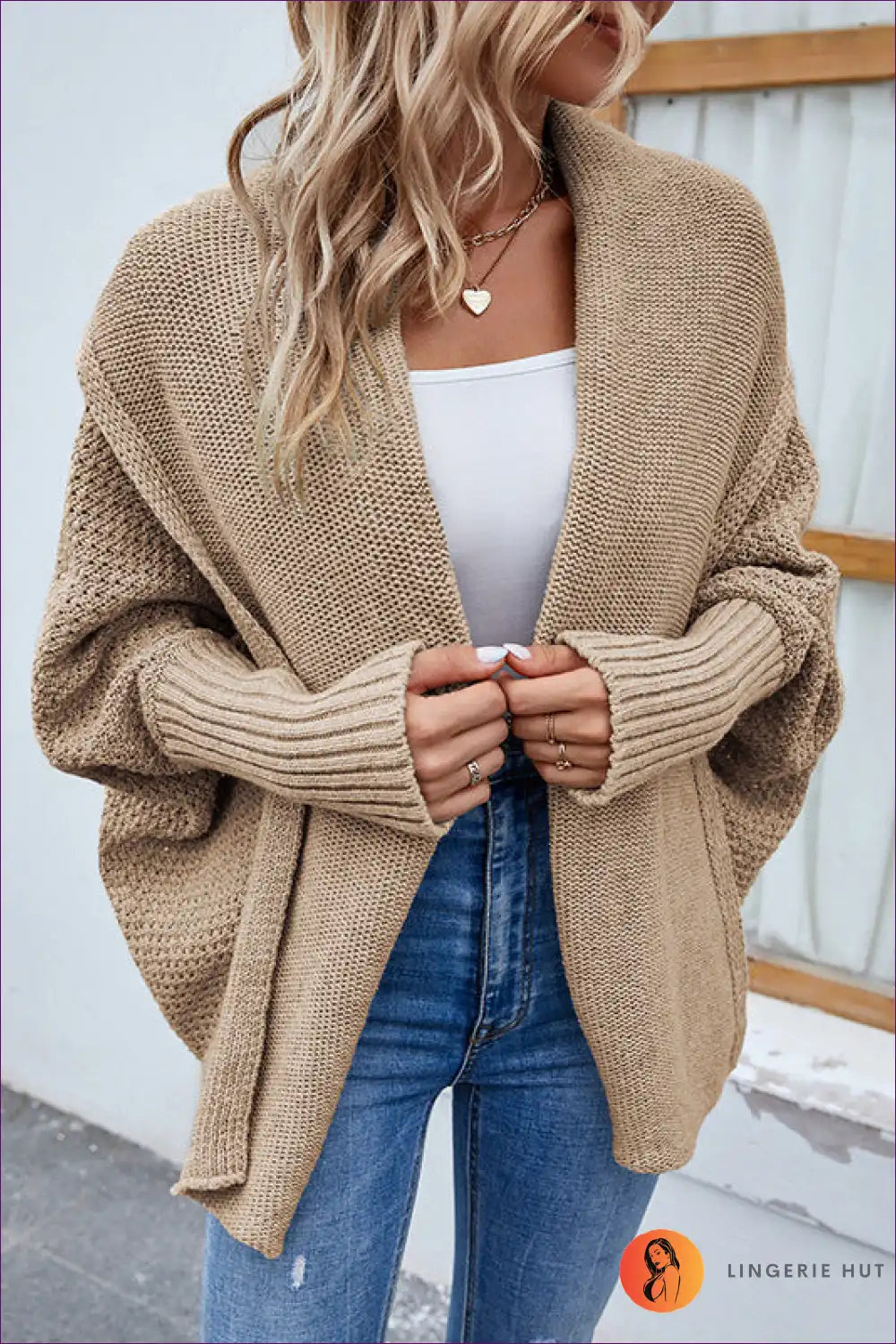 Cardigan with Batwing Sleeves - Cosy Confidence for All Season, Autumn, Boho, Casual, Cotton