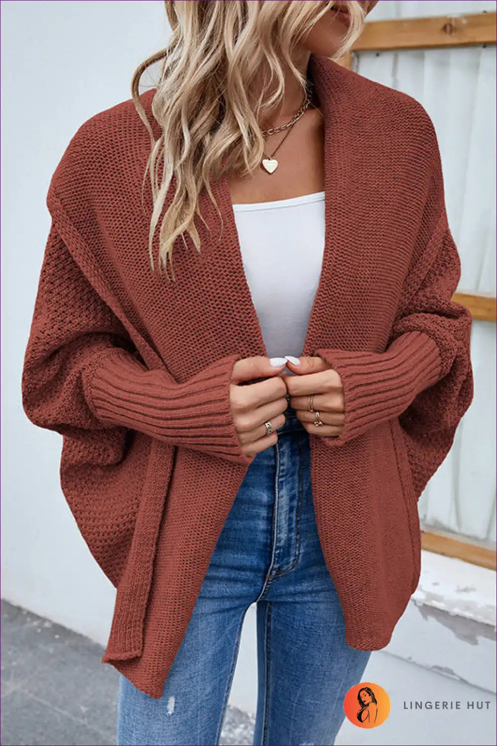 Cardigan with Batwing Sleeves - Cosy Confidence for All Season, Autumn, Boho, Casual, Cotton