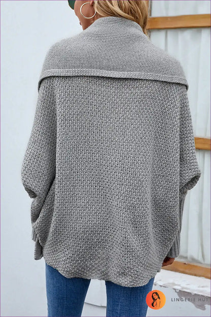 Cardigan with Batwing Sleeves - Cosy Confidence for All Season, Autumn, Boho, Casual, Cotton