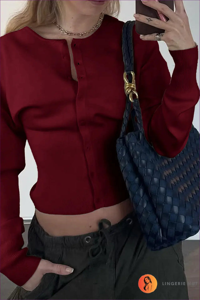 Button Front Cardigan Top - Effortless Everyday Layer