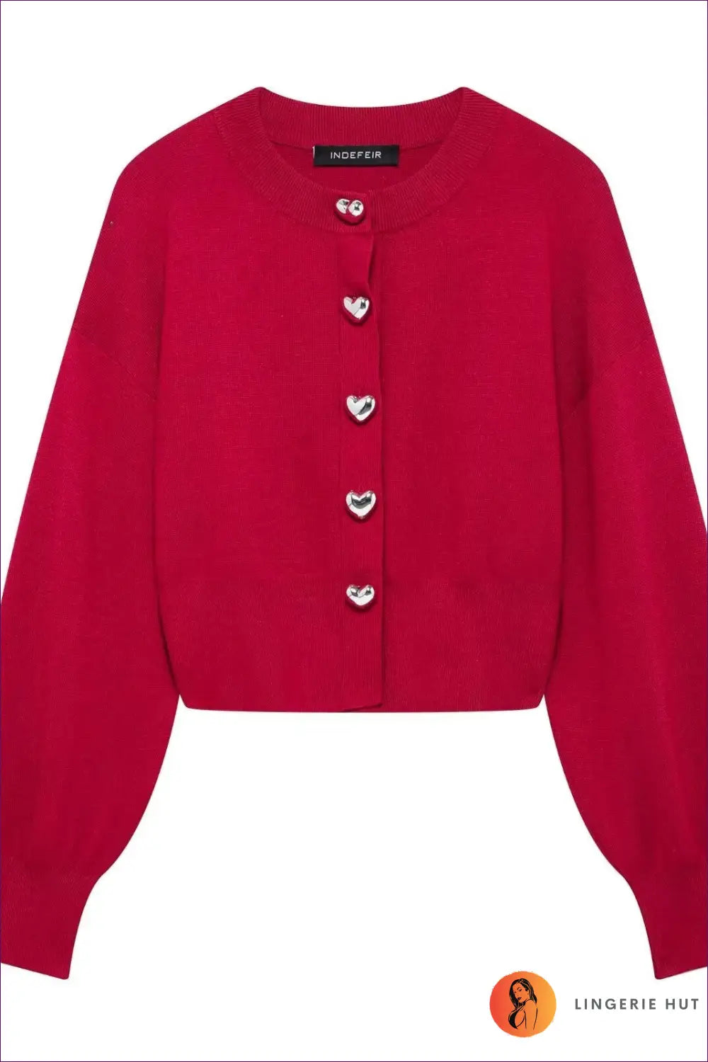 Cardigan with Heart Buttons - Romantic Vintage - Jumper - Lingerie Hut - All Season • Autumn • Casual • Crop • Everyday