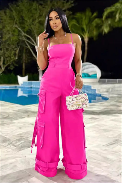 Cargo Pocket Jumpsuit - Effortless Everyday Energy - Lingerie Hut - Casual • Cutout • Outerwear