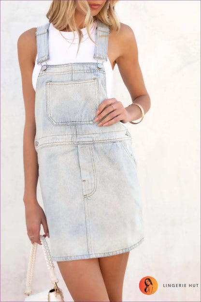 Casual Denim Suspender Dress – Summer Essential