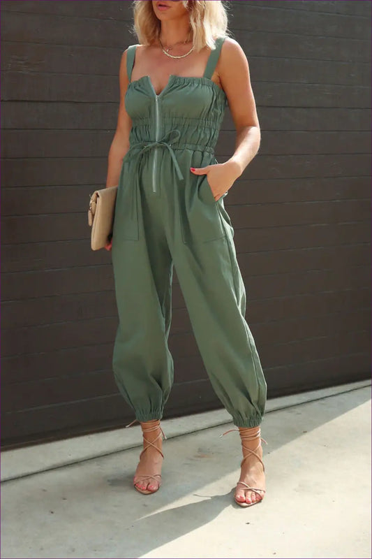 Casual Summer Jumpsuit - Effortless Style - One-pieces - Lingerie Hut - Backless • Beachwear • Cutout • Everyday