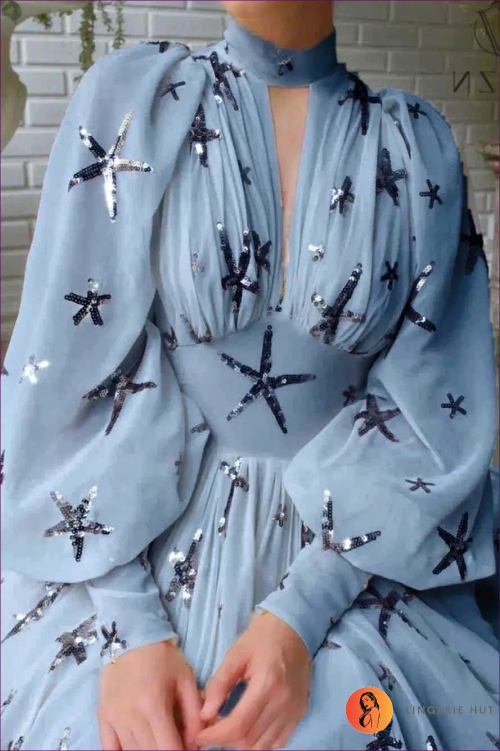 Celestial Starfish Maxi Dress - Elegant Coastal Charm for a Line, Boho, Chiffon, Dress, Everyday