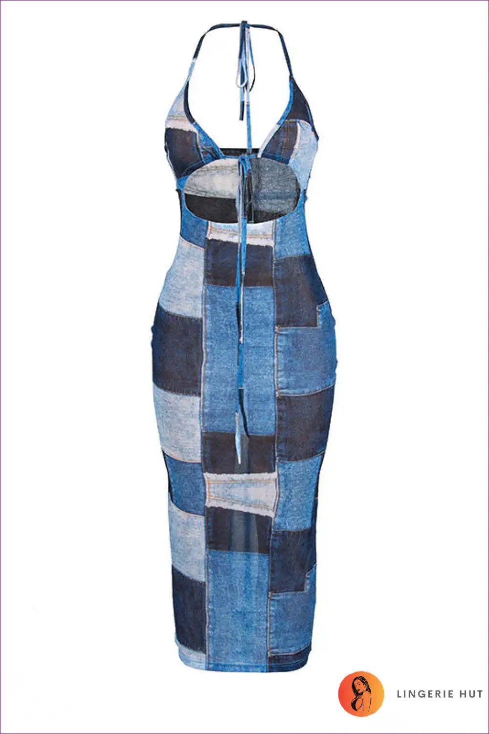 Elevate Your Daily Style With Lingerie Hut’s Checkered Halter Backless Bodycon Dress - a Perfect Fusion