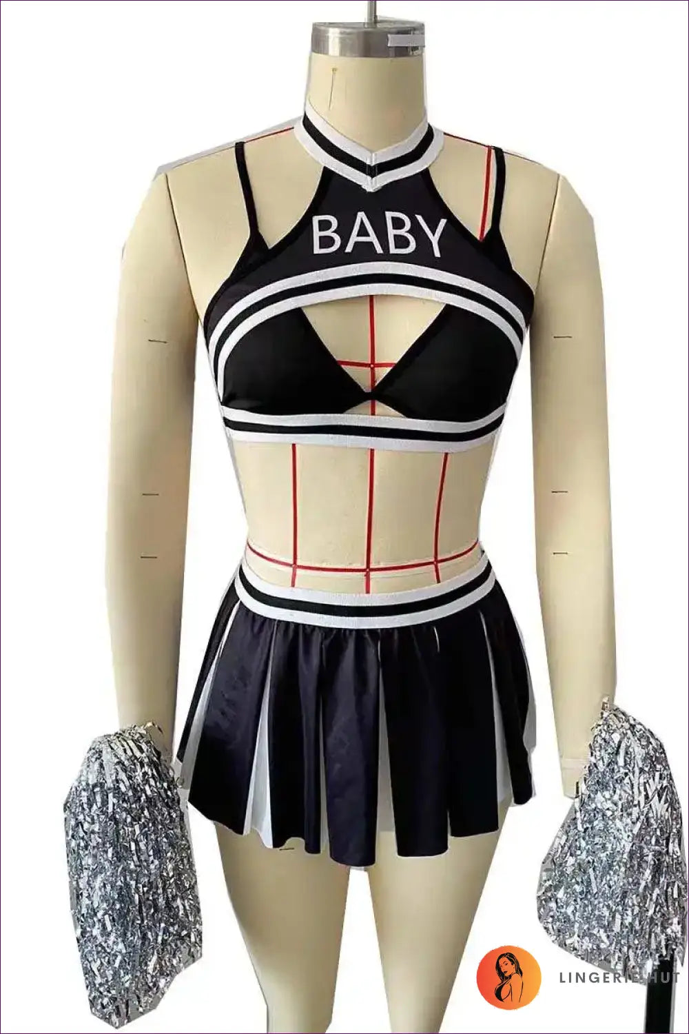 Cheerleader Costume Set - Fantasy Roleplay Ready - Outfit - Lingerie Hut - Backless • Clubwear • Cutout • Halter
