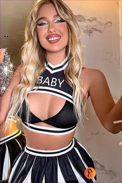 Cheerleader Costume Set - Fantasy Roleplay Ready - 01 / s - Outfit - Lingerie Hut - Backless • Clubwear • Cutout