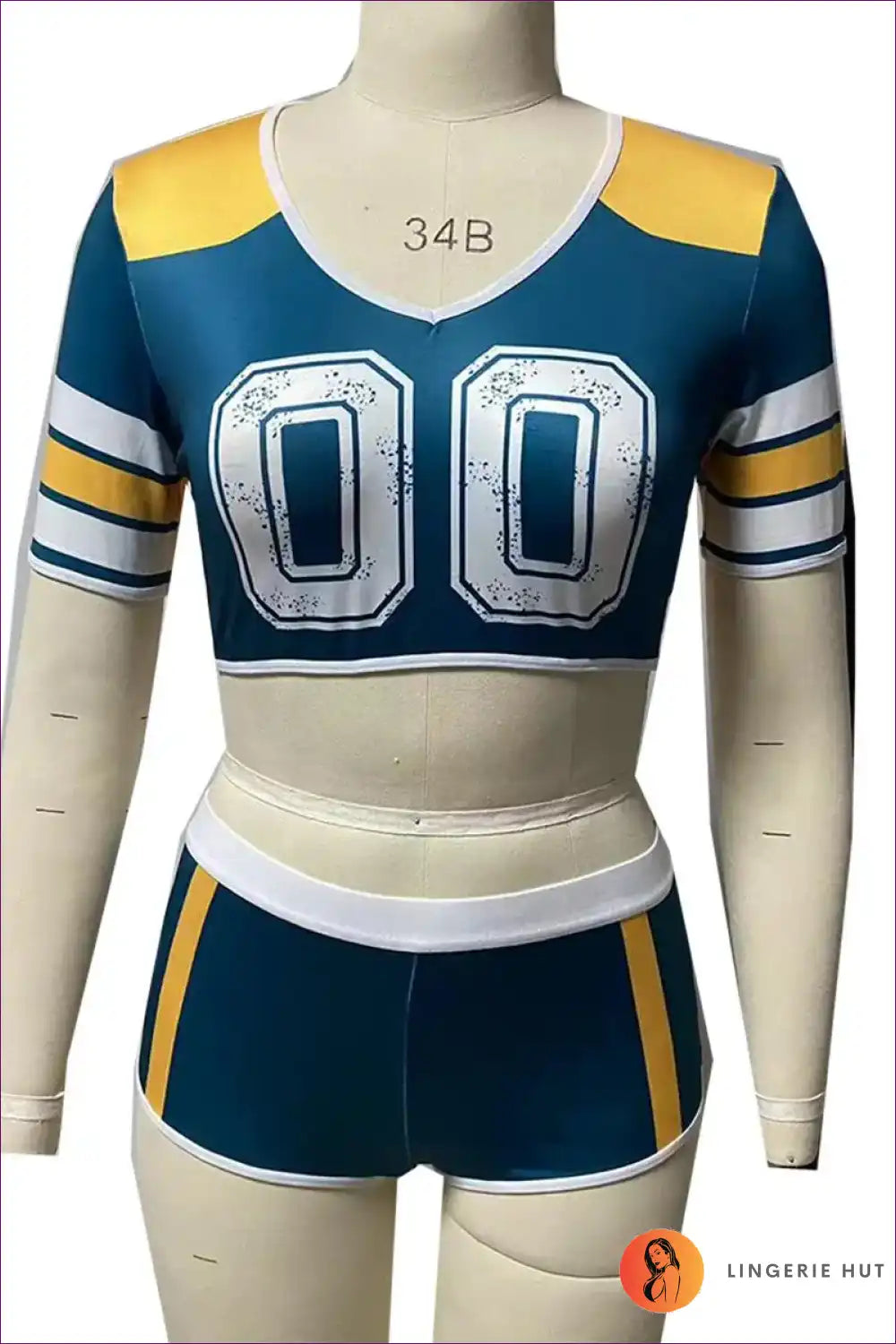 Cheerleading Uniform with Bold Stripes - Dynamic Vibe for Activewear, Casual, co Ord, Costume, Crop