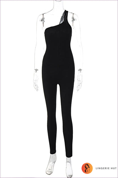 Step Into Comfort And Style With The Chic Asymmetric Rib Jumpsuit. Unique Design, Flattering Fit. Limited