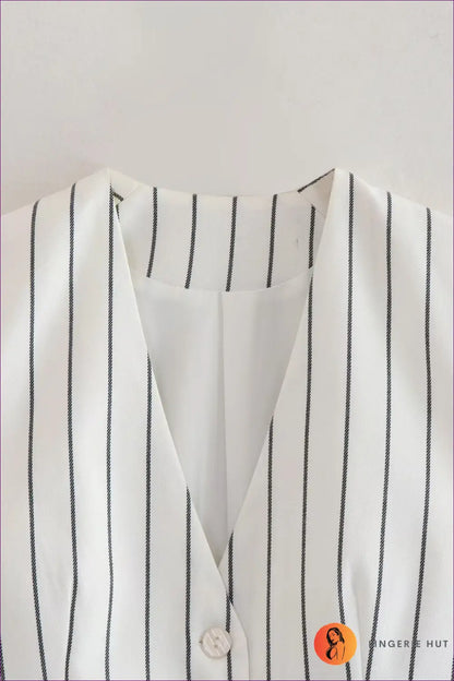 Define Your Fall Style With Our Chic Fall Striped Bare Back Double Layer Vest. It Exudes Timeless Elegance