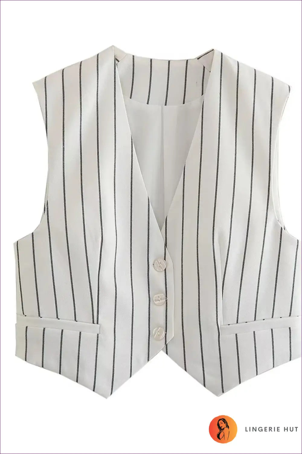 Define Your Fall Style With Our Chic Fall Striped Bare Back Double Layer Vest. It Exudes Timeless Elegance