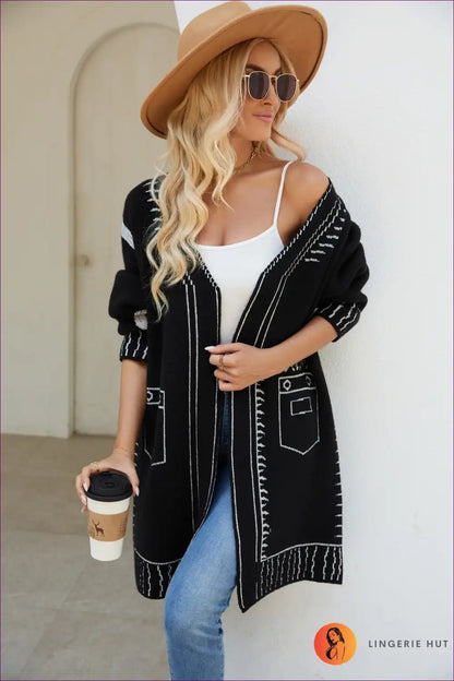 Chic Knit Open-front Cardigan - Effortless Casual Style for Autumn, Boho, Cardigan, Casual, Everyday