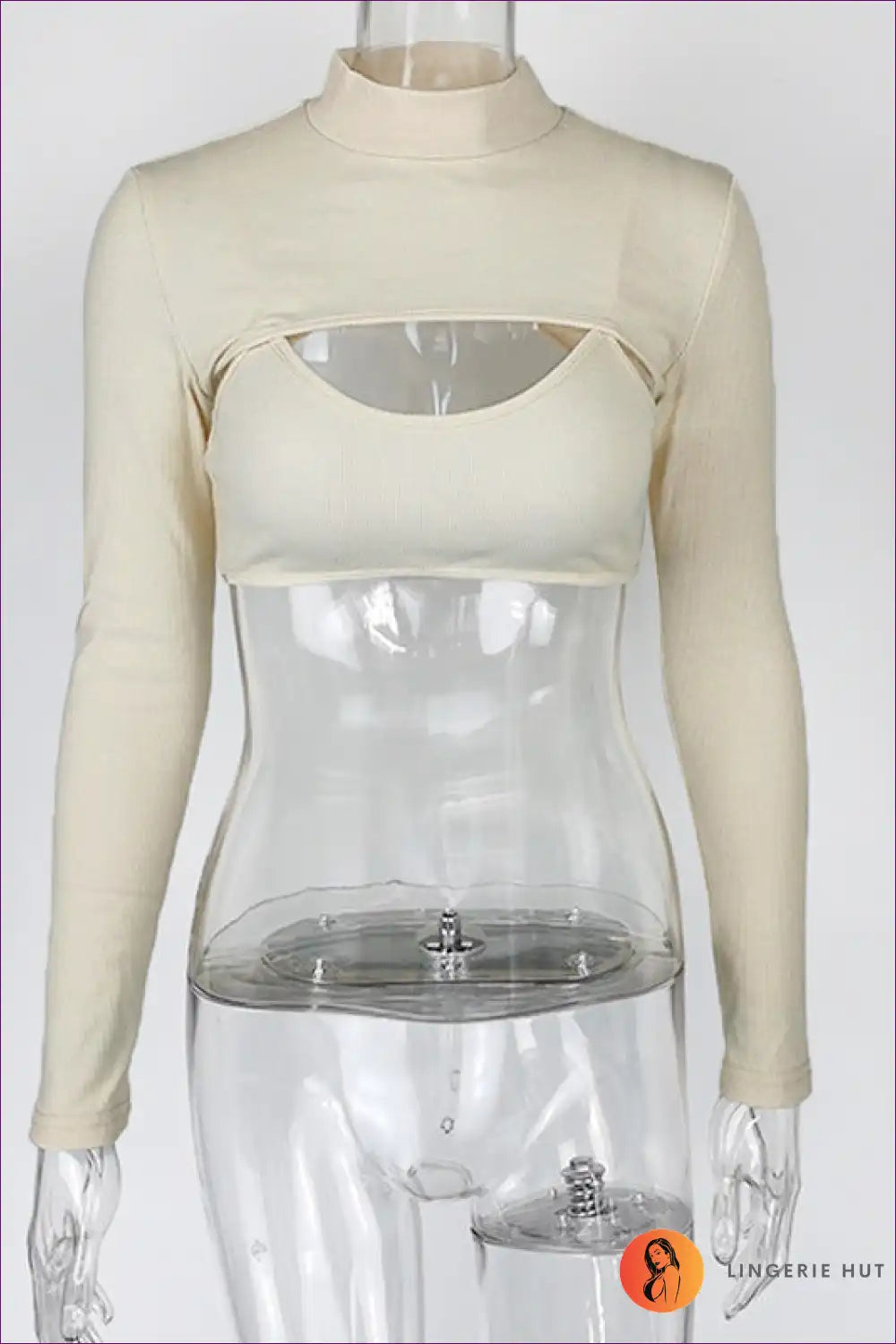 Elevate Your Style With Our Must-have Chic Ribbed Mock Neck Crop Top, Featuring a Cozy Cotton Fabric. Limited