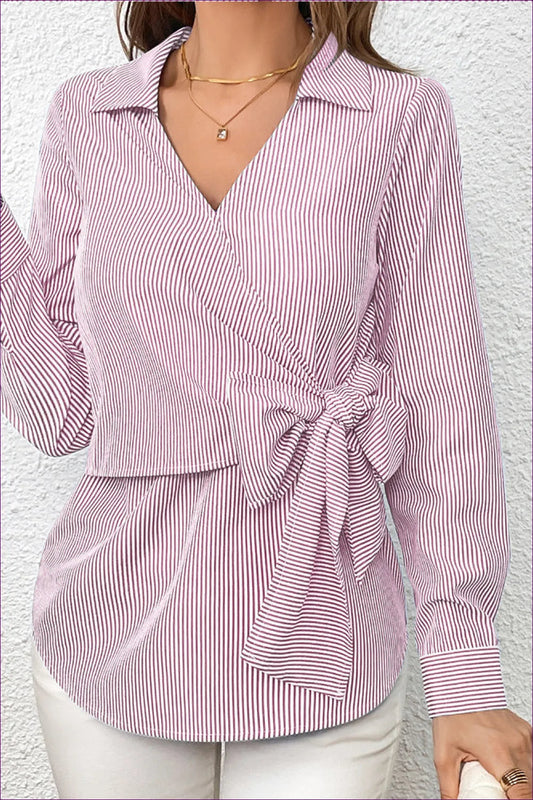 Elevate Your Casual Style With Our Chic Striped Blouse. Perfect For Summer Comfort And Sophistication. Shop