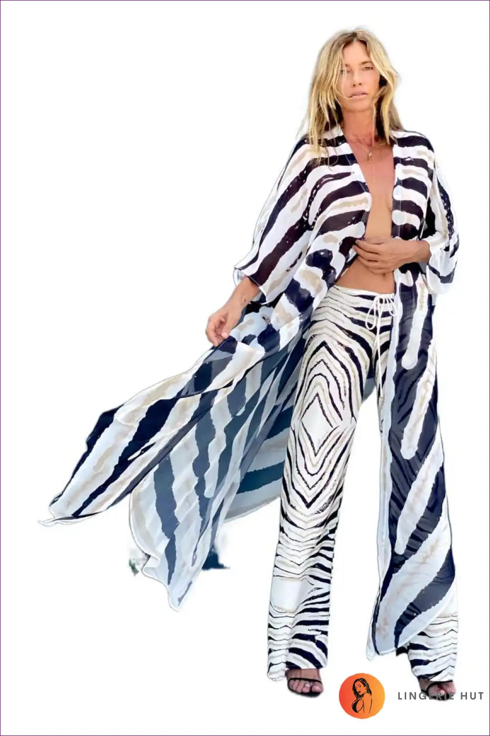 Chiffon Beach Cardigan - Loose Sun-protection Cover-up for Beachwear, Boho, Chiffon, Cover Up, Outerwear