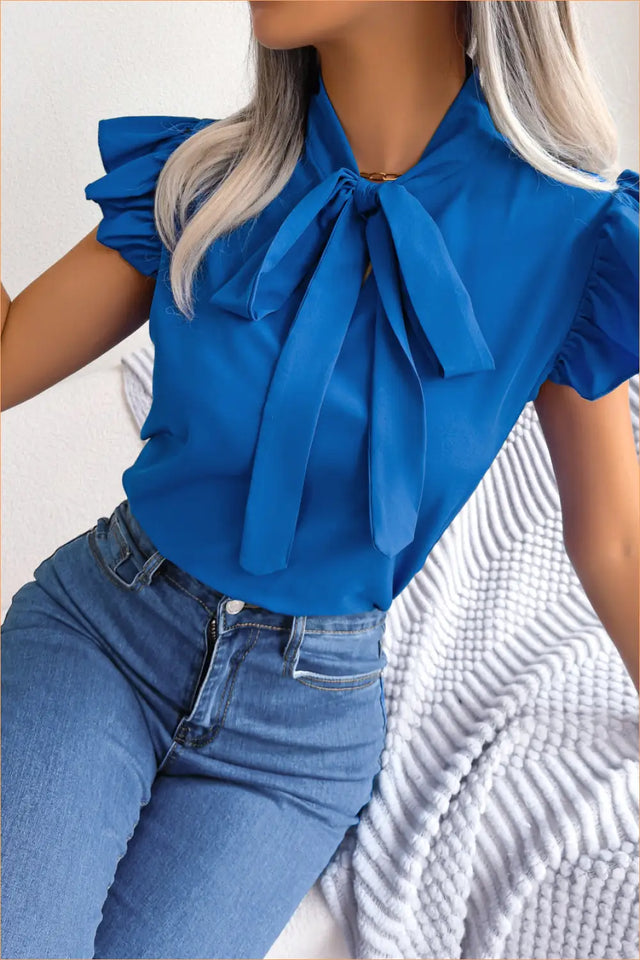 Chiffon Tie Neck Blouse - Quiet Confidence For Work & Beyond