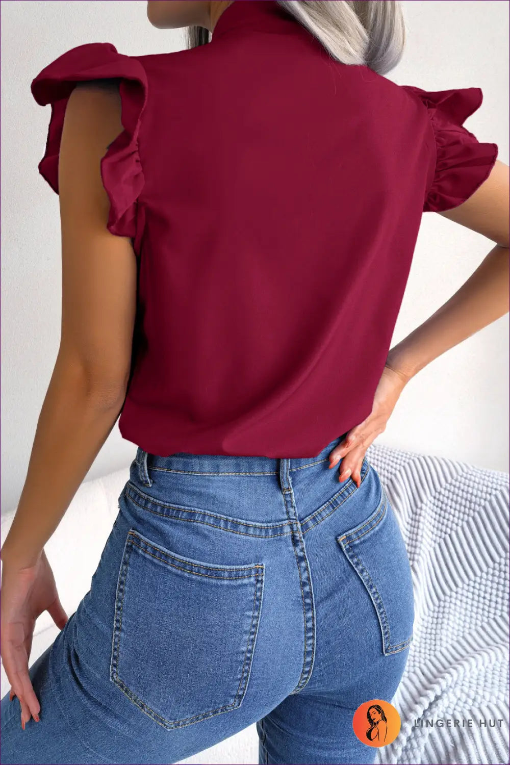 Chiffon Tie Neck Blouse - Quiet Confidence for Work & Beyond - Top - Shirts Tops - Lingerie Hut - Casual • Cutout