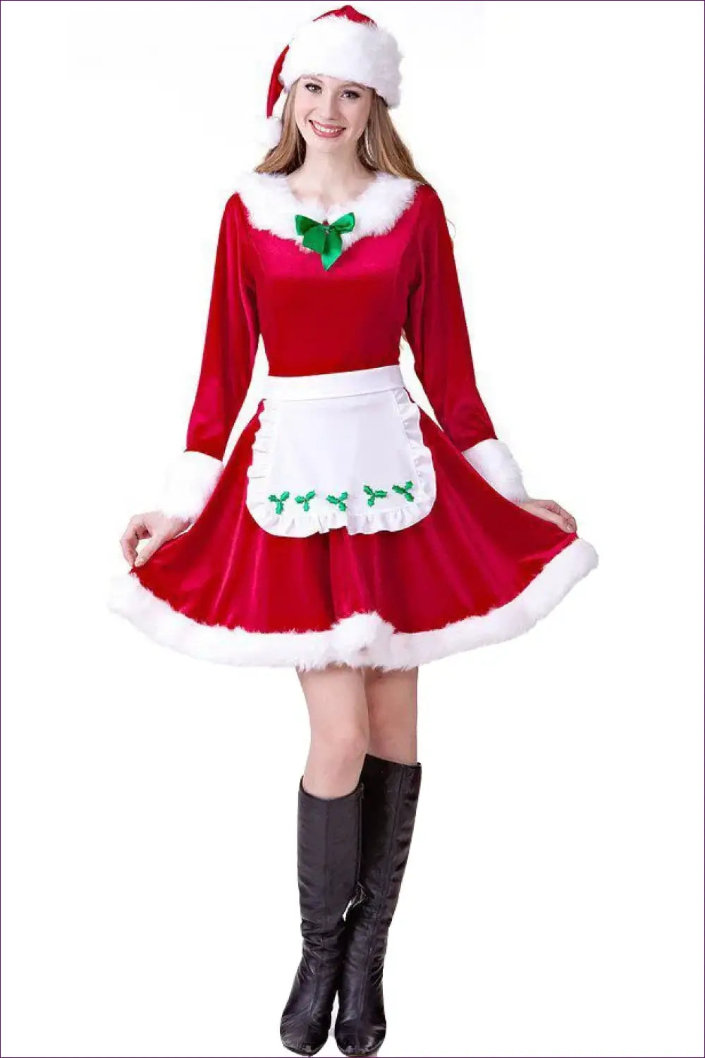 Christmas Costume Mini Dress - Festive Party Glamour - Red / one Size - Dresses - Lingerie Hut - Evening Wear