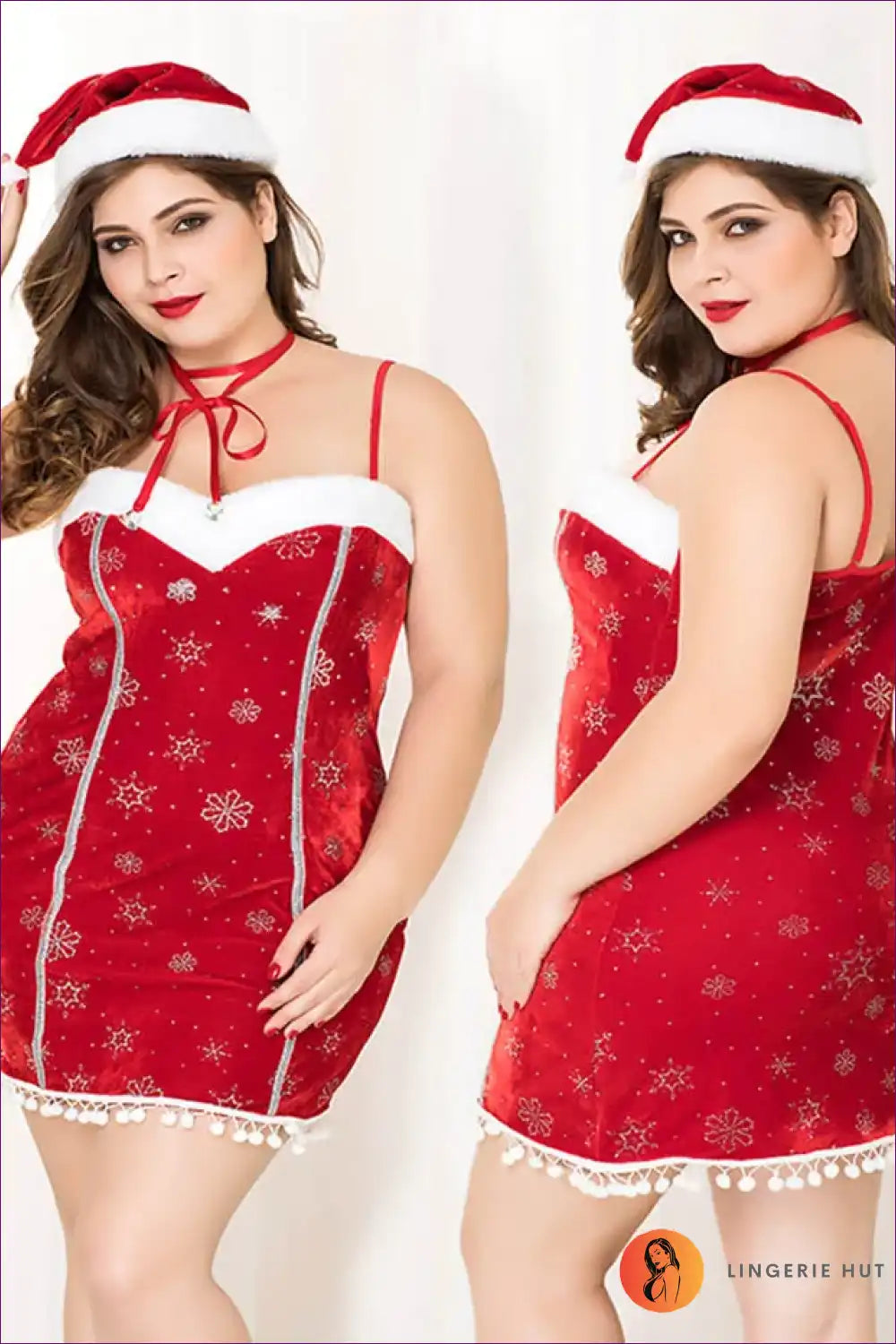 Christmas Costume with Sheer Bodice - Festive Fantasy Mood for Boudoir, Costume, Crochet, just In, Lingerie