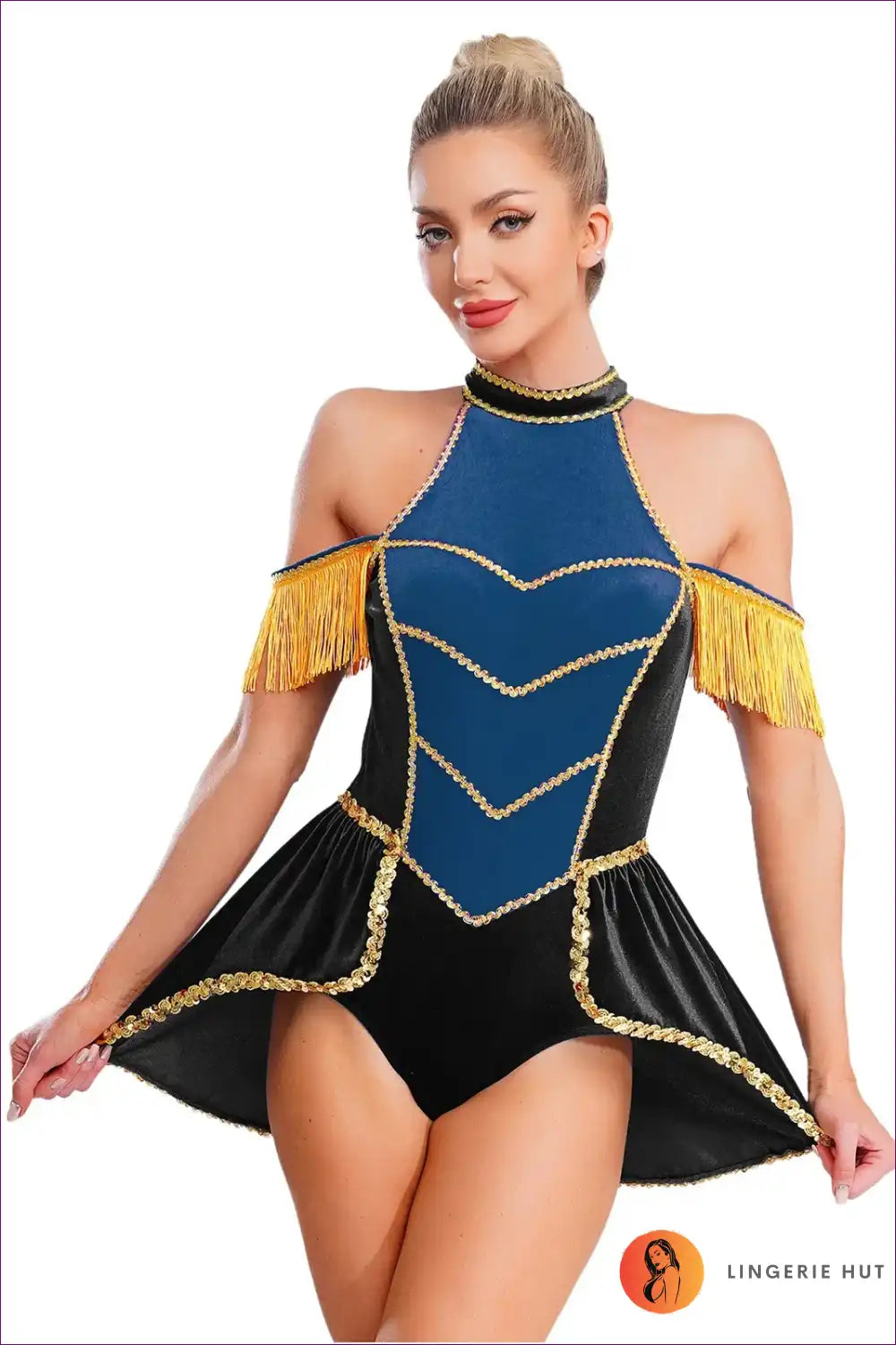 Circus Guard Bodysuit with Velvet Tassel - Statement Party Costume for Bodysuit, Costume, Glamour, Halloween,