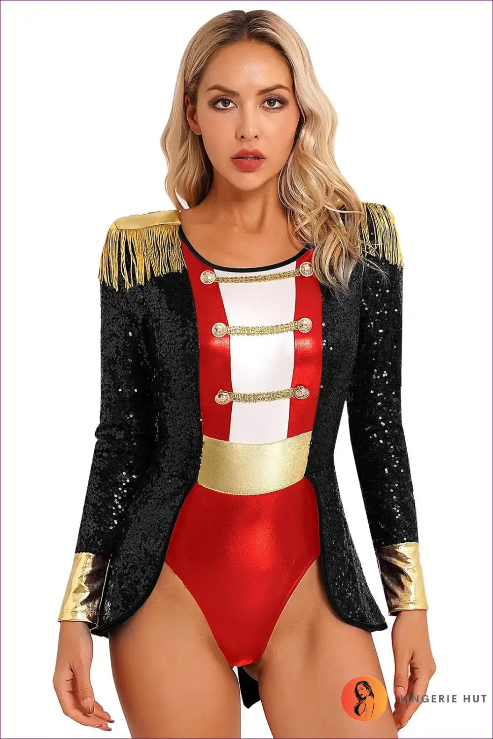 Circus Guard Bodysuit with Velvet Tassel - Statement Party Costume for Bodysuit, Costume, Glamour, Halloween,