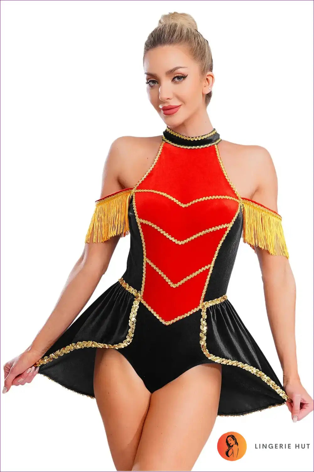 Circus Guard Bodysuit with Velvet Tassel - Statement Party Costume for Bodysuit, Costume, Glamour, Halloween,