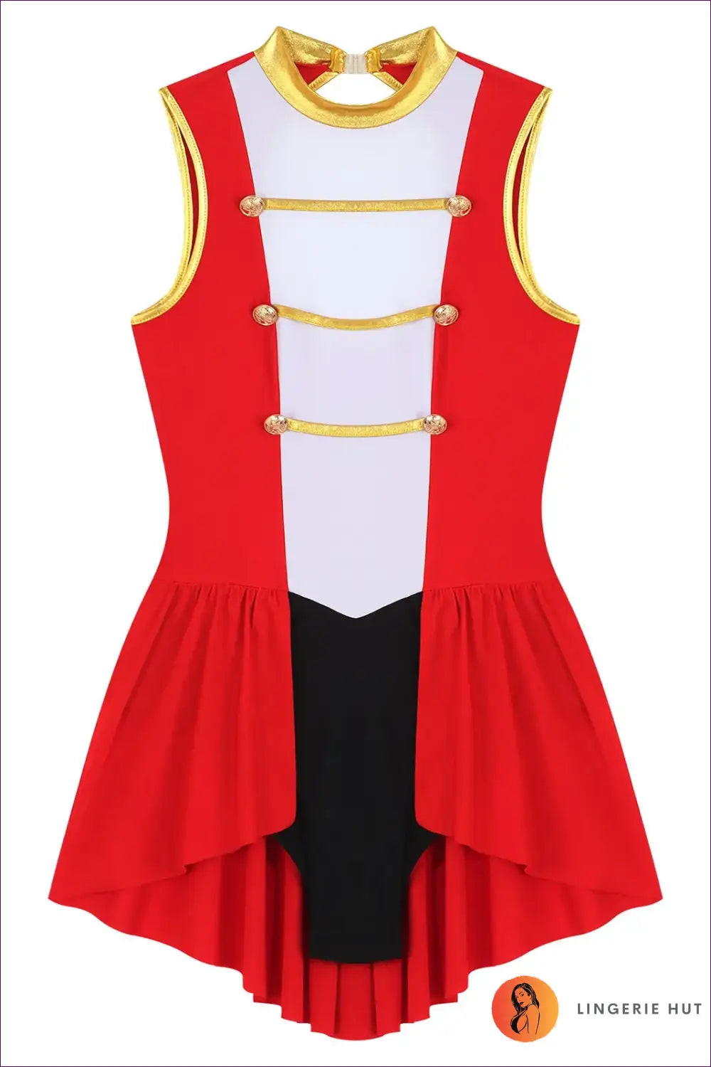 Circus Ringmaster Costume with Metallic Trim - Command the Spotlight - Bodysuit - Lingerie Hut - Backless • Clubwear