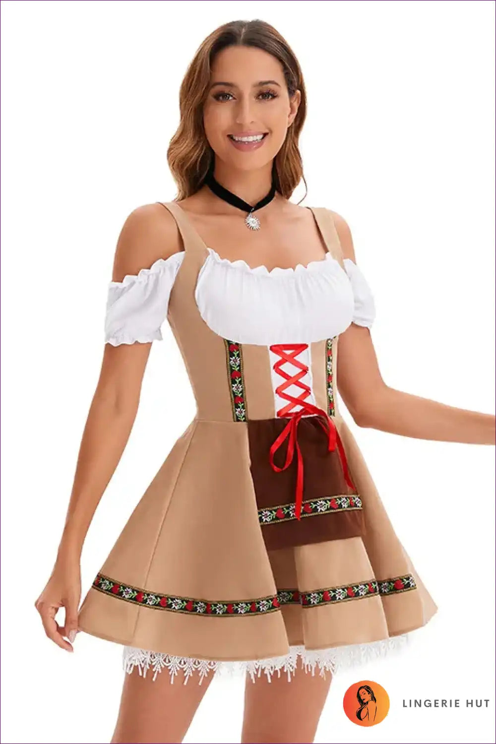 Classic Dirndl Beer Maiden Dress for Oktoberfest & Carnival A-line, Casual, Costume, Everyday,