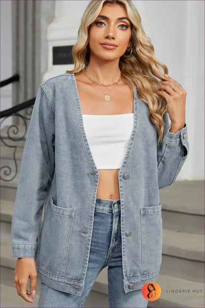 Classic Light Wash Denim Jacket - Effortless Elegance