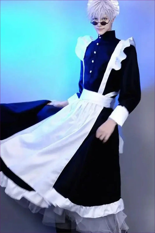 Classic Maid Costume with Apron & Headdress - Fantasy Roleplay Ready - Outfit Set - Lingerie Hut - A-line • All Season