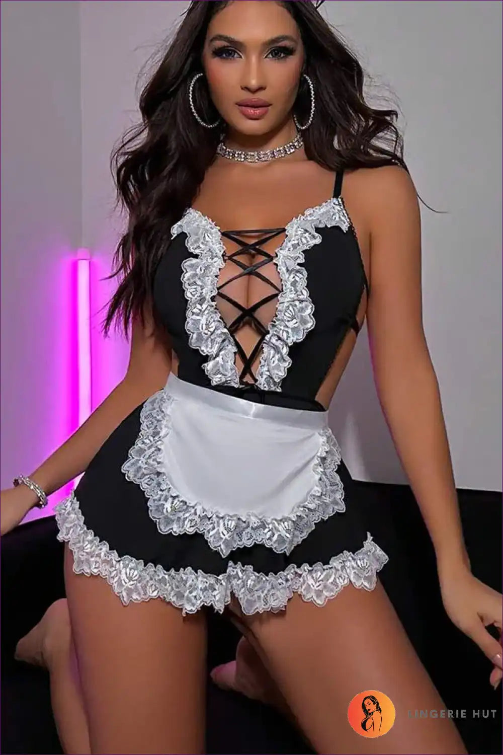 Classic Maid Role Play Dress with Timeless Silhouette for A-line, Casual, Costume, just In,