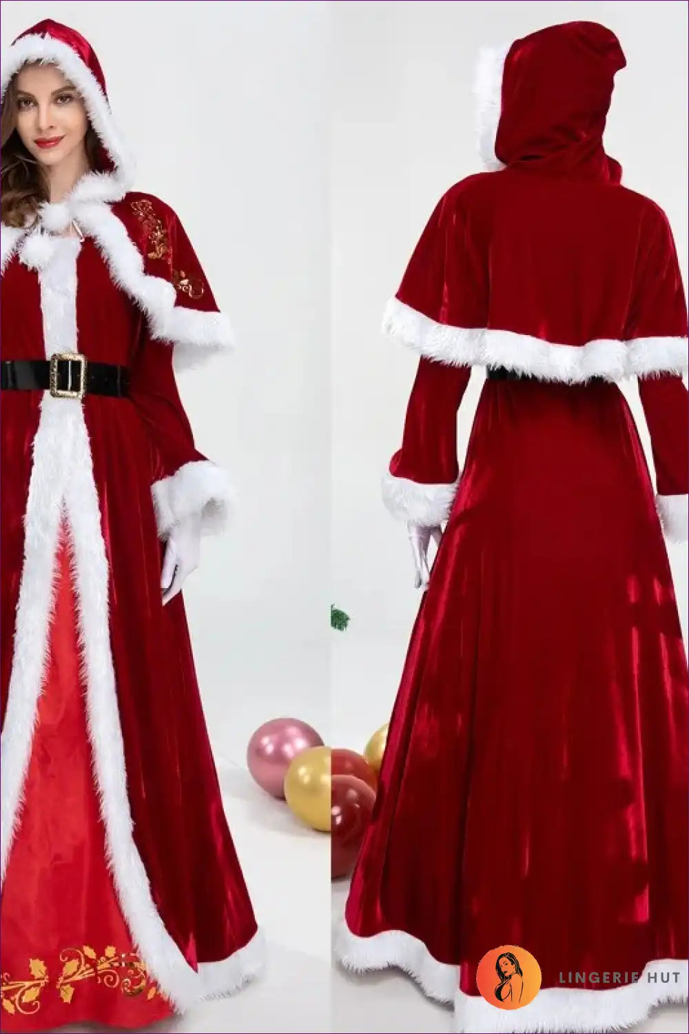 Embrace The Yuletide Magic With Lingerie Hut’s Classic Mrs Claus Maxi. Dive Into Heart Of Christmas This