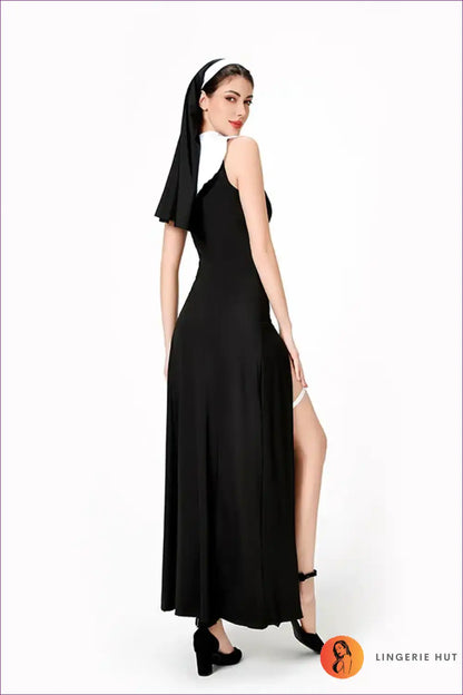 Classic Polyester Nun Dress Costume with Accessories - Carnival Ready for Costume, Halloween, just In,