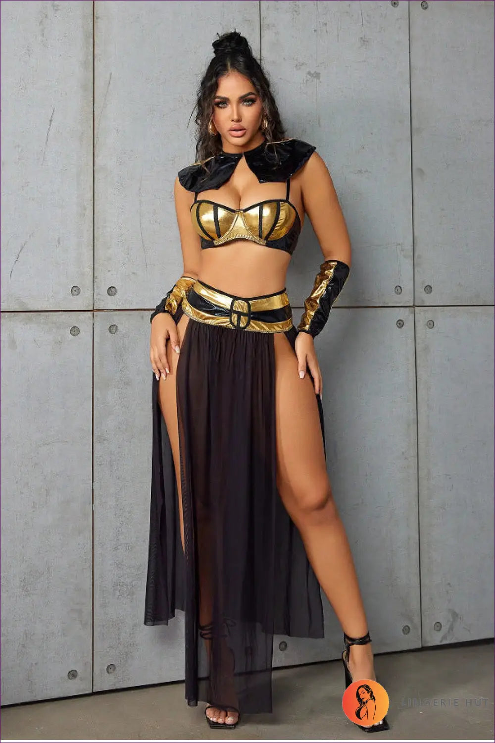 Multi Cleopatra Costume with Structured Collar - After Dark - s / Bras & Panty Sets - Boudoir • Bra • Set • Date Night