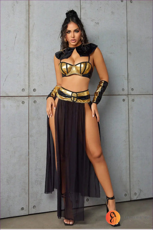 Multi Cleopatra Costume with Structured Collar - After Dark - s / Bras & Panty Sets - Boudoir • Bra • Set • Date Night