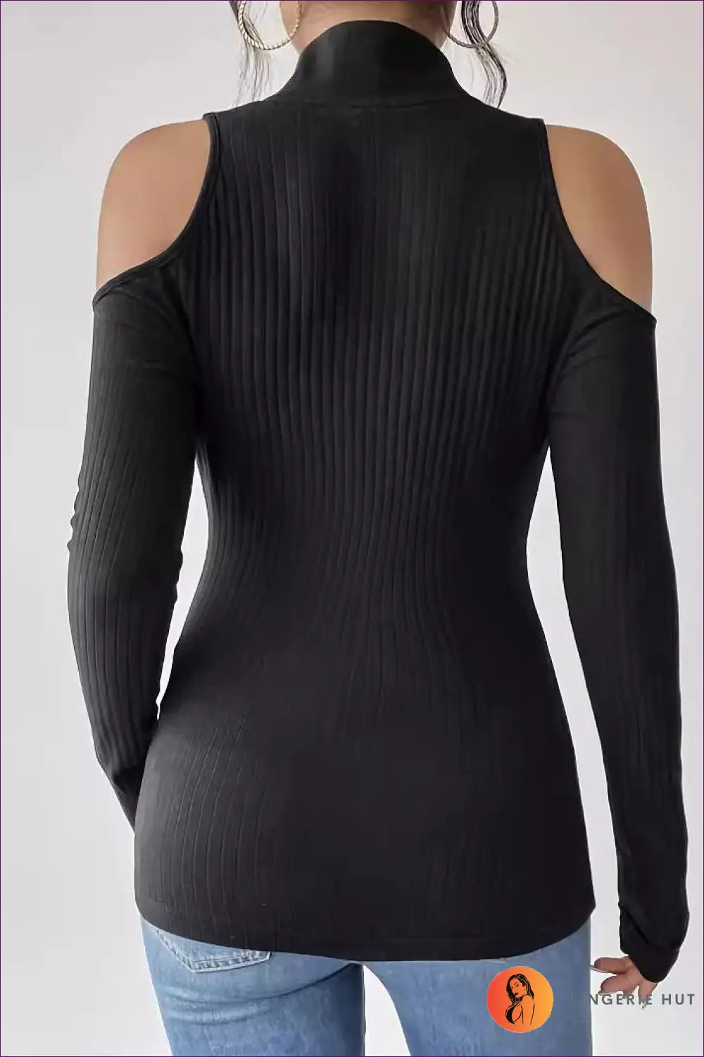 Cold-shoulder Zipper Top - Effortless Day-to-night Edge - Crop Tops - Lingerie Hut - All Season • Autumn • Casual