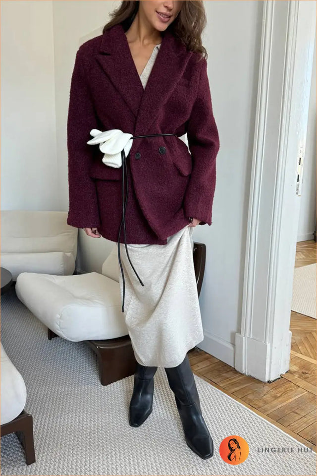 Collared Knit Maxi Dress with Relaxed Fit - Effortless Autumn