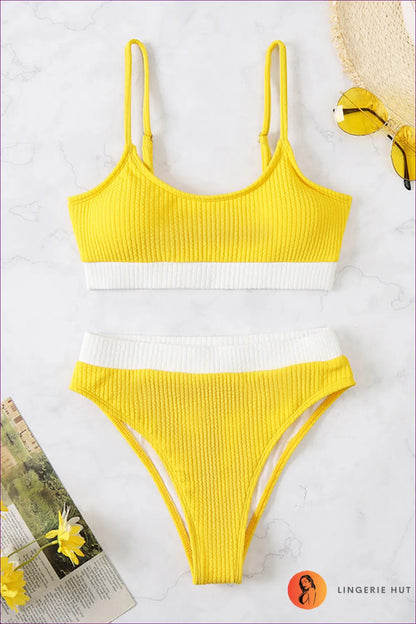 Embrace Boho Chic Vibes And Unleash Your Inner Goddess With Our Color Block Bikini. Perfect For Beach Getaways