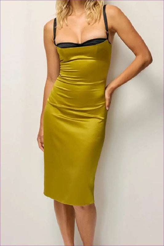 Colour Block Strappy Bodycon Midi Dress - Clubwear • just in • Jiajia