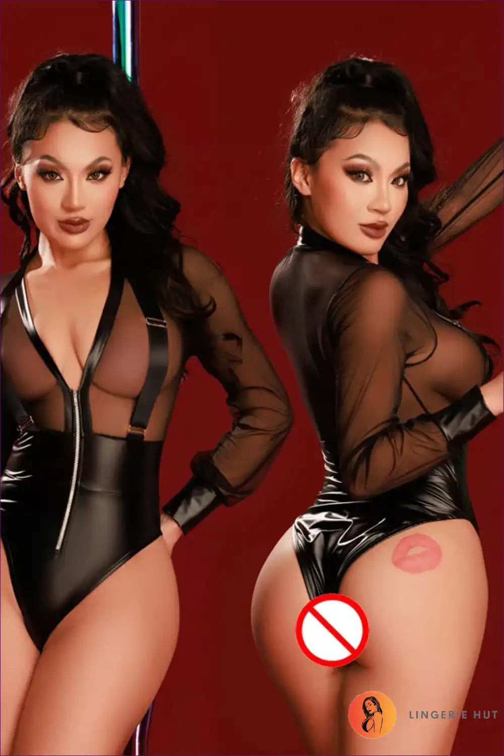 Corset Bodysuit with Metallic Chains - Modern Siren Appeal for Bodysuit, Boudoir, Clubwear, Corset, Date Night