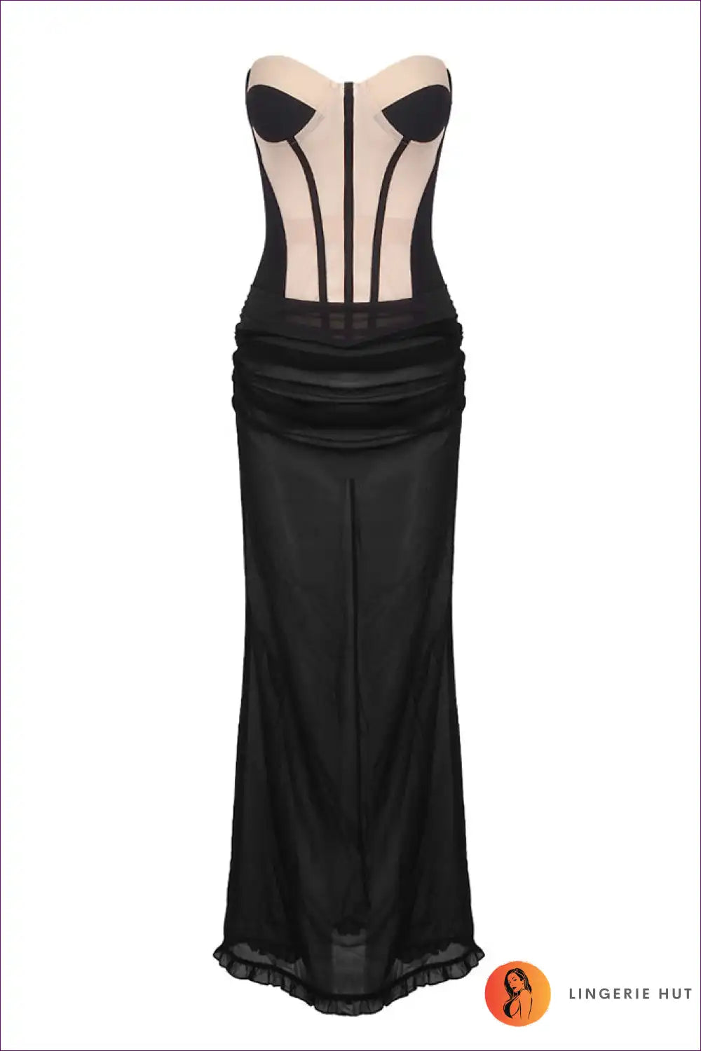 Corset Dress with Sheer Mesh Panels - Power Dressing for All Season, Bodycon, Corset, Cutout,