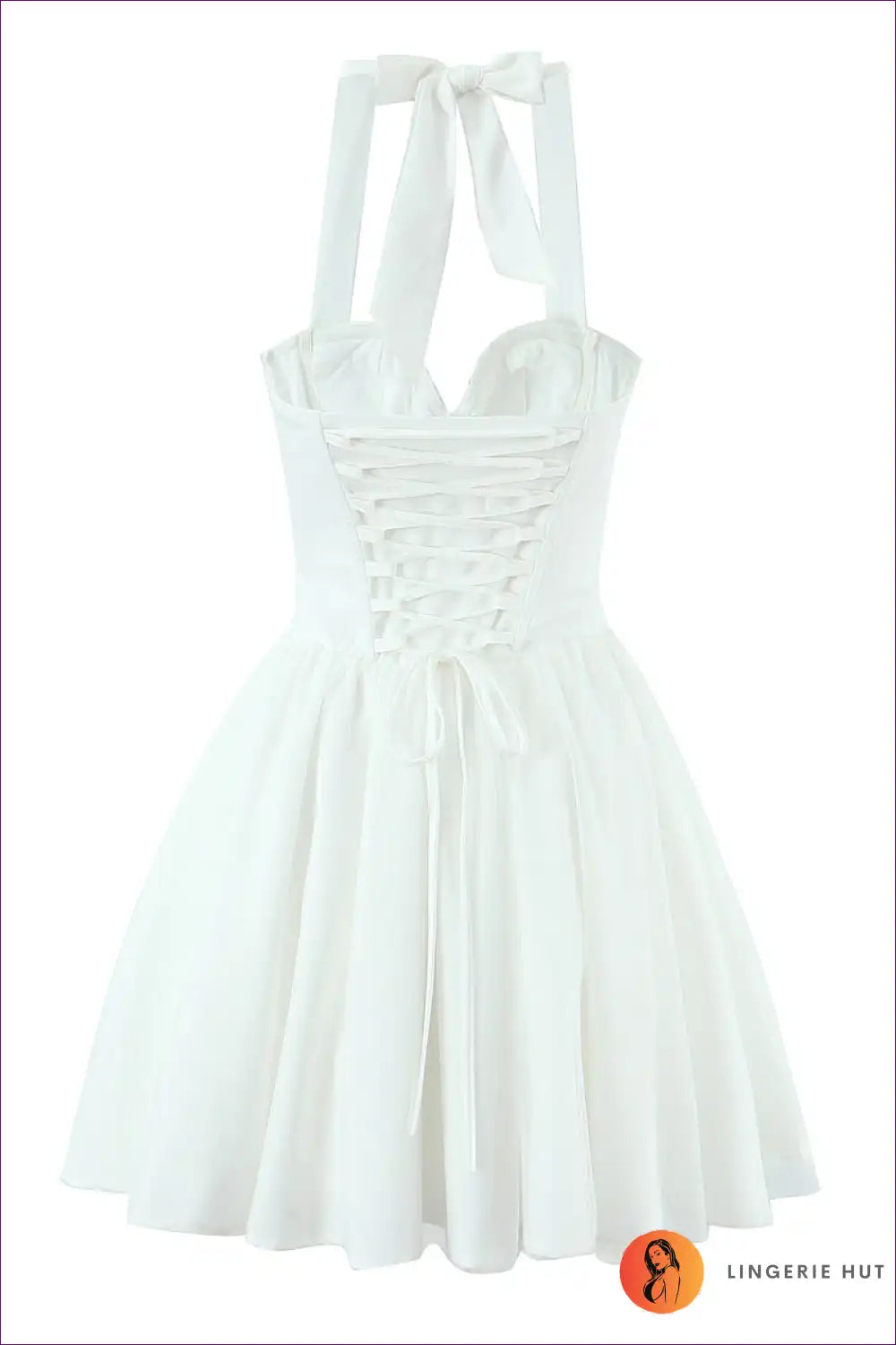 Corset Halter Tulle Mini Dress with Boning - Playful Bridal Chic for Bridal, Corset, Evening Wear, Halter,